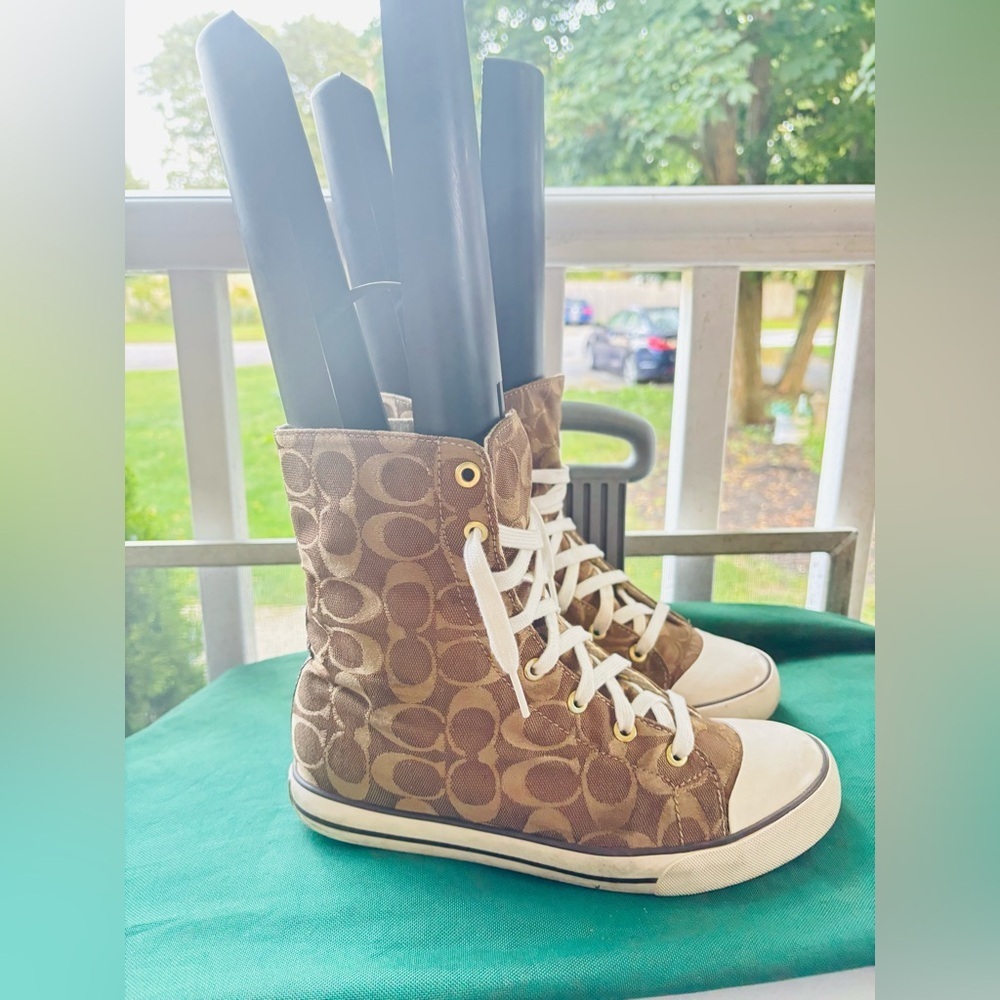 Coach Bonney Signiture Brown and Tan High Top - Picture 5 of 12
